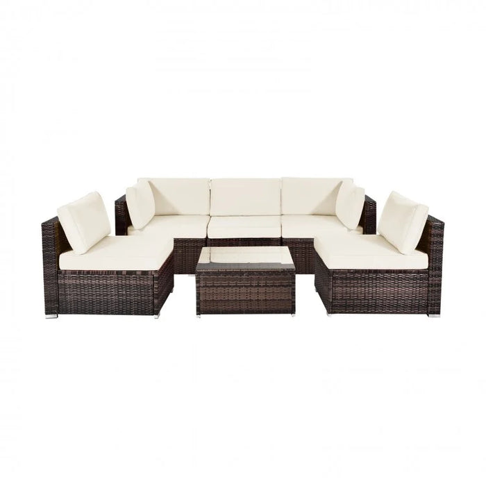 6-Piece Modular Outdoor Sofa Set with Washable Cushions and Easy Assembly