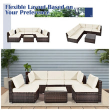 Charger l&#39;image dans la galerie, 6-Piece Modular Outdoor Sofa Set with Washable Cushions and Easy Assembly
