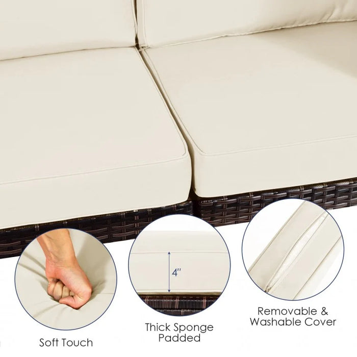 6-Piece Modular Outdoor Sofa Set with Washable Cushions and Easy Assembly