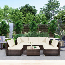 Charger l&#39;image dans la galerie, 6-Piece Modular Outdoor Sofa Set with Washable Cushions and Easy Assembly
