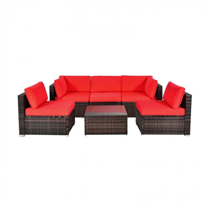 6-Piece Modular Outdoor Sofa Set with Washable Cushions and Easy Assembly