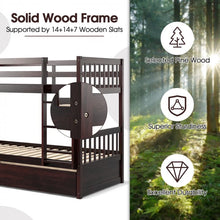 Load image into Gallery viewer, Double Deck Bunk Bed with Ladder, Guard Rails and Single Trundle Bed

