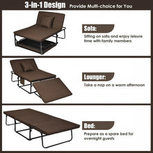Load image into Gallery viewer, Brown Portable Double Sleeper Folding Bed
