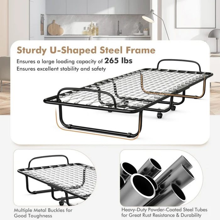 Portable Folding Bed with Memory Foam Mattress