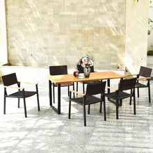 Load image into Gallery viewer, Outdoor Farmhouse Dining Room Table Set - 7-Piece Set Including 1 Long Table and 6 Chairs - Suitable for Backyard and Garden Gatherings
