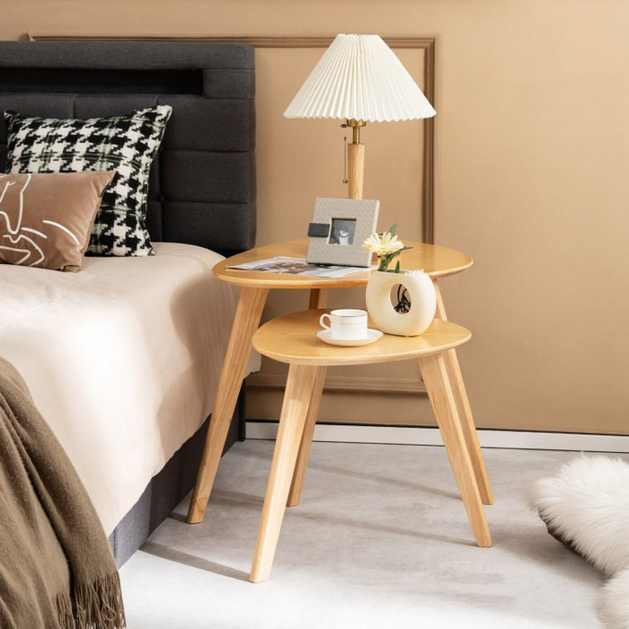 2-Piece Triangular Coffee Table Set for Living Room