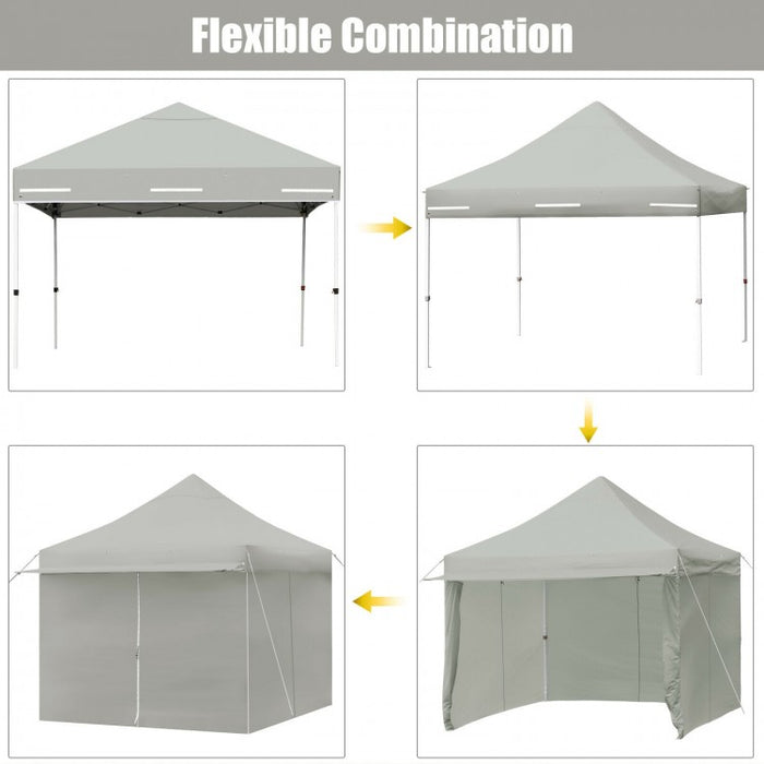 Costway 10x10 ft Pop-Up Tent Canopy with Removable Zippered Sidewalls - Suitable for Outdoor Parties and Camping