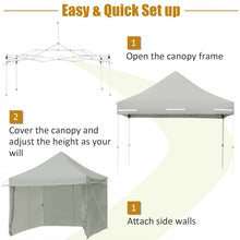 Charger l&#39;image dans la galerie, Costway 10x10 ft Pop-Up Tent Canopy with Removable Zippered Sidewalls - Suitable for Outdoor Parties and Camping
