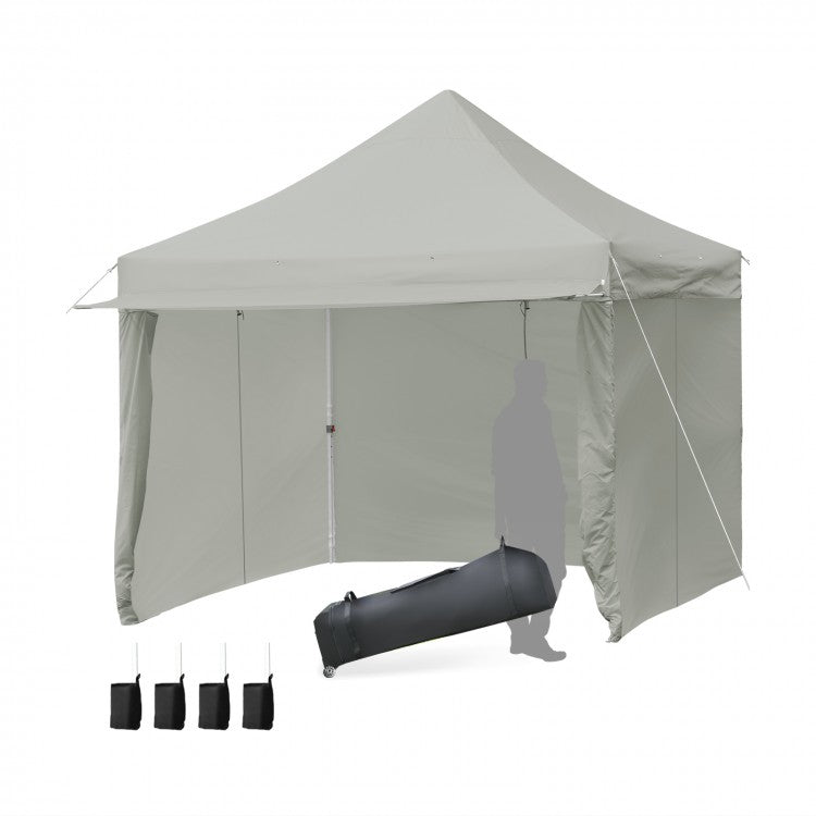 Costway 10x10 Feet Tents & Outdoor Canopies with Removable Zipper Sidewalls - Suitable for Weddings, Parties, and Camping