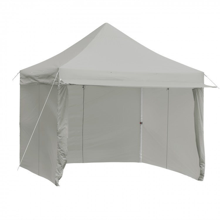 Costway 10x10 ft Pop-Up Tent Canopy with Removable Zippered Sidewalls - Suitable for Outdoor Parties and Camping