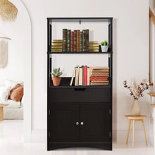 Load image into Gallery viewer, 3-Tier Bathroom Cabinet with Doors and Floor-Standing Storage
