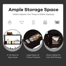 Load image into Gallery viewer, 3-Tier Bathroom Cabinet with Doors and Floor-Standing Storage
