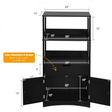 Load image into Gallery viewer, 3-Tier Bathroom Cabinet with Doors and Floor-Standing Storage
