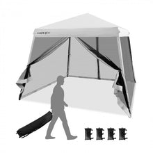 Load image into Gallery viewer, Costway 10x10 Feet Pop-Up Canopy Tent with Mesh Sidewalls and Portable Bag - Ideal for Backyard Camping
