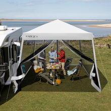 Load image into Gallery viewer, Costway 10x10 Feet Pop-Up Canopy Tent with Mesh Sidewalls and Portable Bag - Ideal for Backyard Camping
