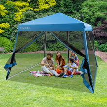Load image into Gallery viewer, Costway 10x10 Feet Pop-Up Canopy Tent with Mesh Sidewalls and Portable Bag - Ideal for Backyard Camping
