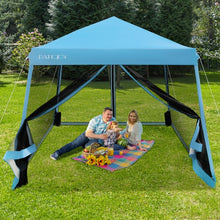 Load image into Gallery viewer, Costway 10x10 Feet Pop-Up Canopy Tent with Mesh Sidewalls and Portable Bag - Ideal for Backyard Camping
