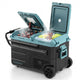 40 Quart Outdoor Camping Dual-Zone Car Cooler with Handles and Wheels
