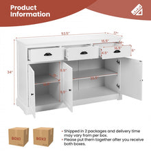 Load image into Gallery viewer, Modern Minimalist White and Black Sideboard with 3 Drawers and Doors

