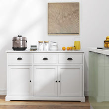 Load image into Gallery viewer, Modern Minimalist White and Black Sideboard with 3 Drawers and Doors
