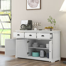 Load image into Gallery viewer, Modern Minimalist White and Black Sideboard with 3 Drawers and Doors
