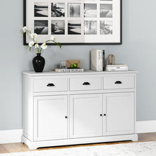 Load image into Gallery viewer, Modern Minimalist White and Black Sideboard with 3 Drawers and Doors
