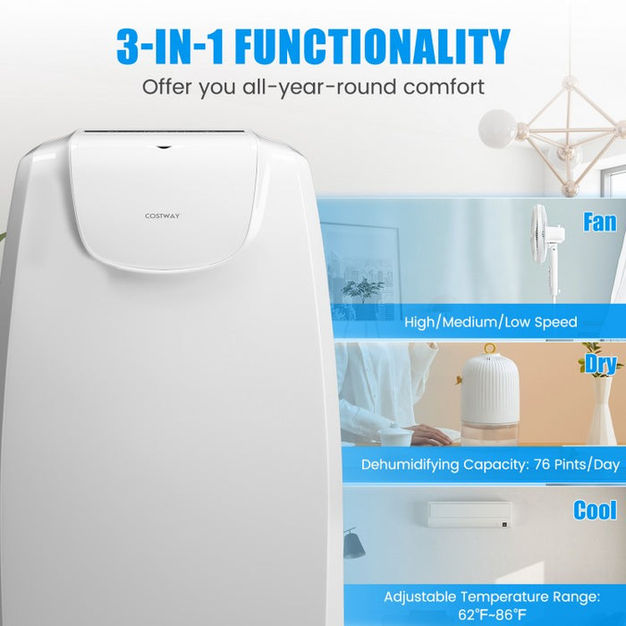 Canada 11500 BTU 3-in-1 Dual-Hose White Portable Air Conditioner