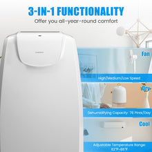 Load image into Gallery viewer, Canada 11500 BTU 3-in-1 Dual-Hose White Portable Air Conditioner
