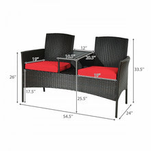 Load image into Gallery viewer, Outdoor Patio Furniture Double Sofa Seating Set with Coffee Table
