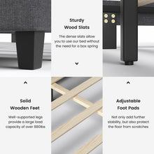 Load image into Gallery viewer, Modern Minimalist Grey Upholstered Bench with Storage and Footrest
