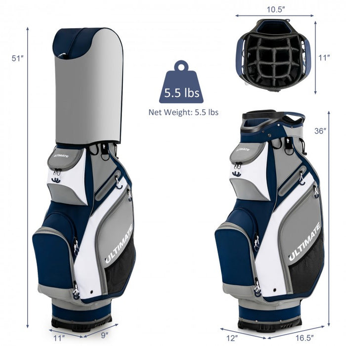 10.5 Inch 14-Way Divider Golf Bag with Oversized Capacity and Rain Cover