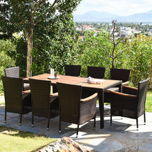 Charger l&#39;image dans la galerie, 9-Piece Rattan Outdoor Patio Dining Set with Cushions
