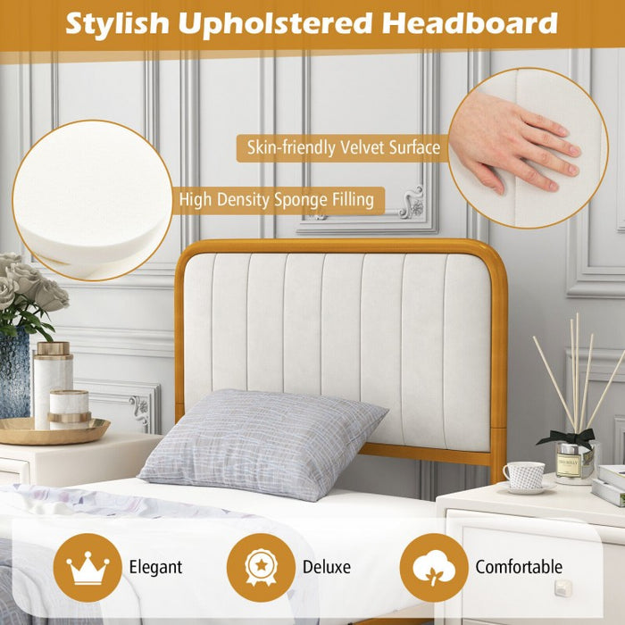 Modern Minimalist Velvet Headboard Luxury Bed Frame