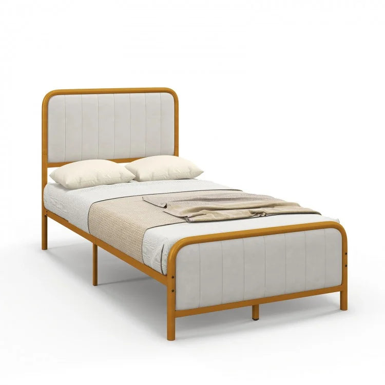 Modern Minimalist Velvet Headboard Luxury Bed Frame