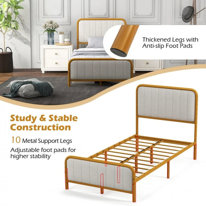 Modern Minimalist Velvet Headboard Luxury Bed Frame