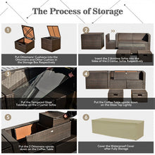Load image into Gallery viewer, 9-Piece Outdoor Patio Furniture Sofa Set with Fire Pit Table and Waterproof Covers
