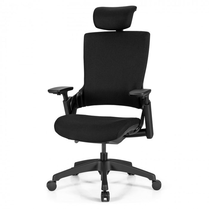 Black 3D Adjustable Armrest Ergonomic Office and Computer Chair with Headrest