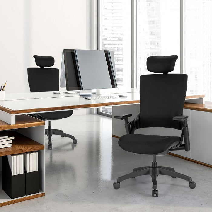 Black 3D Adjustable Armrest Ergonomic Office and Computer Chair with Headrest