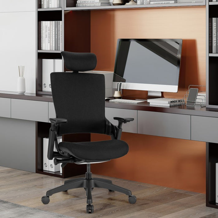 Black 3D Adjustable Armrest Ergonomic Office and Computer Chair with Headrest