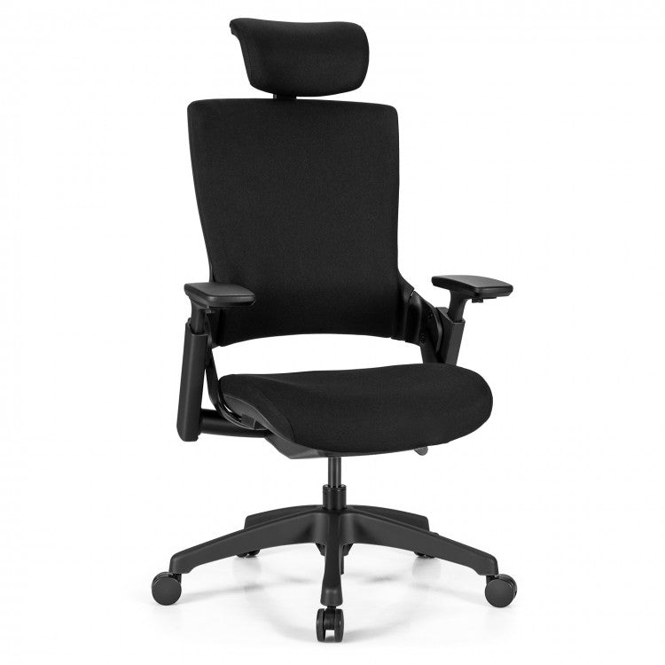 Black 3D Adjustable Armrest Ergonomic Office and Computer Chair with Headrest