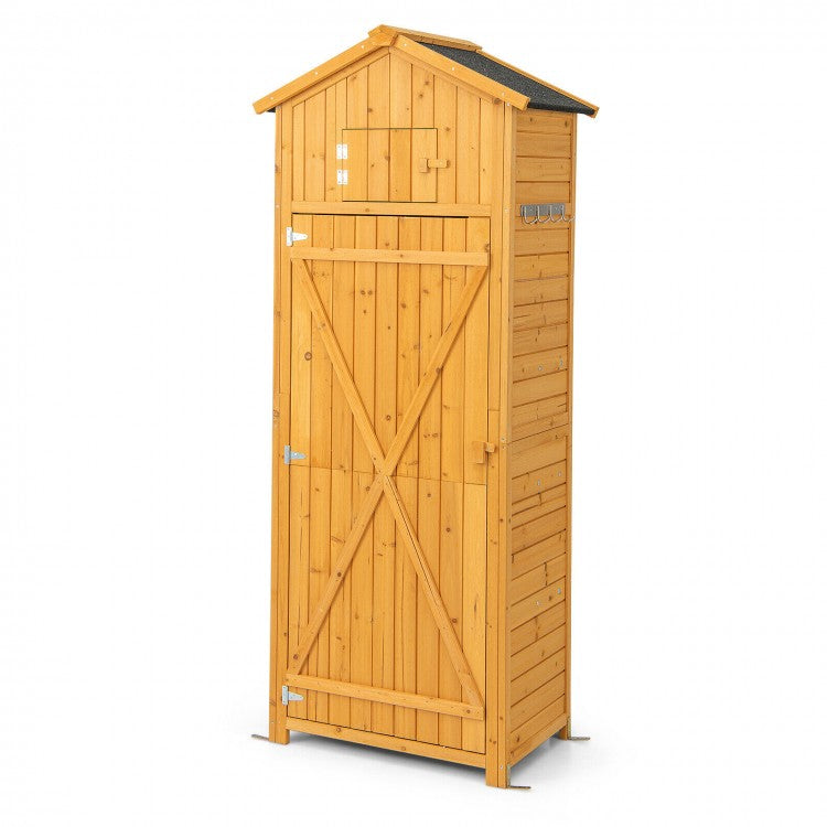 71 inch Built-in Folding Table Garden Tool Storage Cabinet Shed