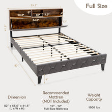 Load image into Gallery viewer, Modern Minimalist Upholstered Bed Frame with Storage Headboard
