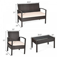 Load image into Gallery viewer, Outdoor Patio Garden Conversation Set with Coffee Table and Sofa Chairs
