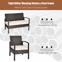 Load image into Gallery viewer, Outdoor Patio Garden Conversation Set with Coffee Table and Sofa Chairs
