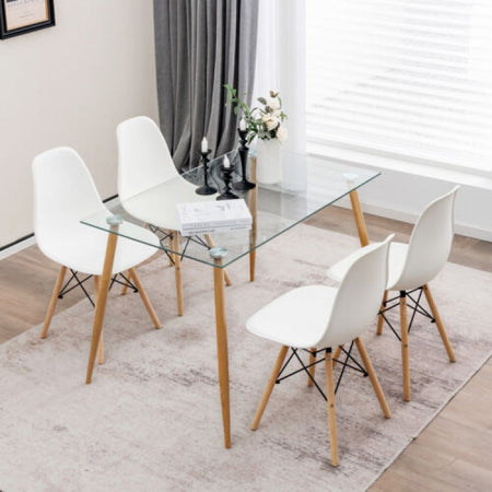 Minimalist Dining Table Set for 4 with 4 Chairs - Suitable for Restaurant and Cafe