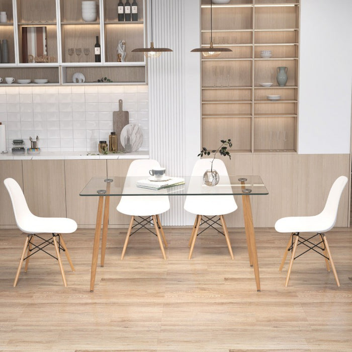Minimalist Dining Table Set for 4 with 4 Chairs - Suitable for Restaurant and Cafe