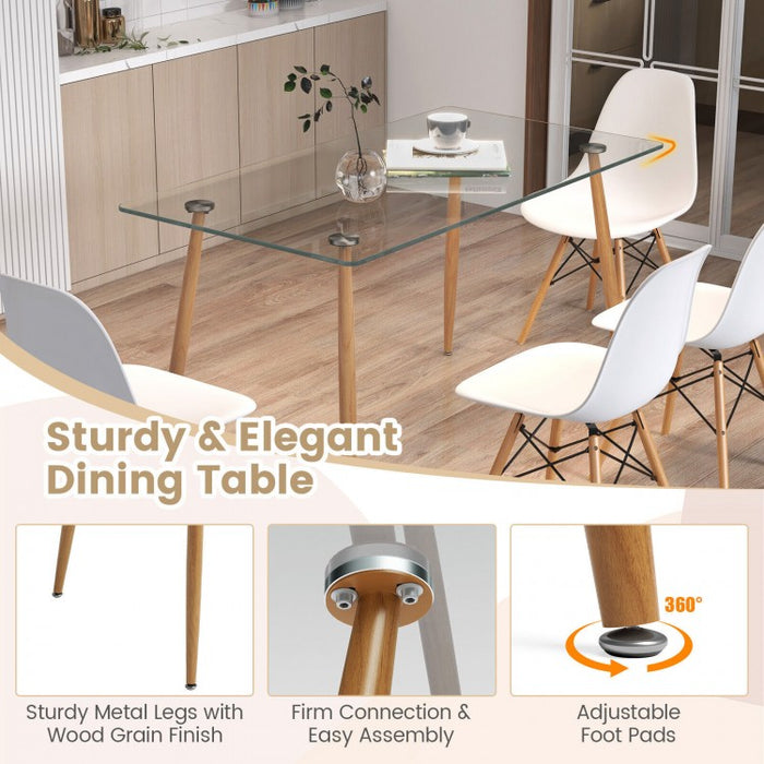 Minimalist Dining Table Set for 4 with 4 Chairs - Suitable for Restaurant and Cafe