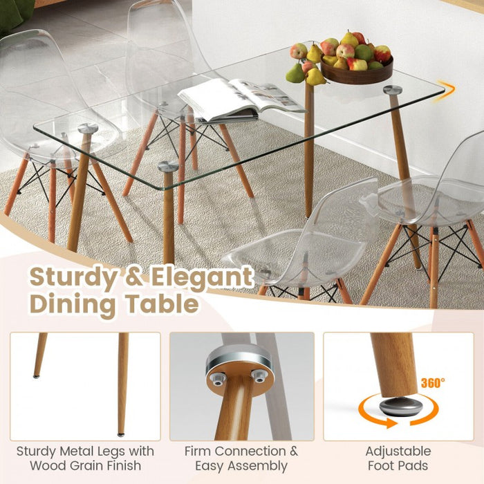 Minimalist Dining Table Set for 4 with 4 Chairs - Suitable for Restaurant and Cafe