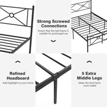 Load image into Gallery viewer, Black Metal Modern Minimalist Bed Frame with Storage Underneath
