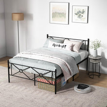 Load image into Gallery viewer, Black Metal Modern Minimalist Bed Frame with Storage Underneath
